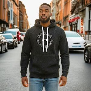 Under Armour Hoodie Hooded Sweatshirt Medium Mens Speckled Black Long Sleeve